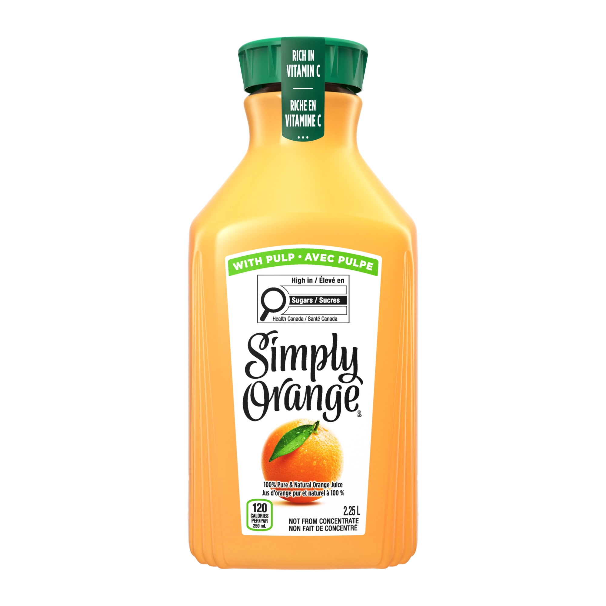 Simply Orange With Pulp Juice, 2.25 Liters