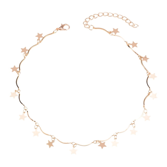 EGNMCR Colliers et Pendentifs Ras-de-Cou Bohème Chaîne Dorée Étoile Maxi Collier Ras-de-Cou pour Femmes Colliers à Franges Colliers pour Femme