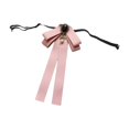 thumbnail image 2 of KLKCMS Bowknot Brooch Pin Collar Elegant Ribbon Brooches Ribbon Bow Tie Brooch Neck Tie Pink, 2 of 9