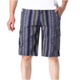 thumbnail image 1 of Birdeem Mens Plus Size Cargo Stripe Shorts Multi-Pockets Relaxed Summer Beach Shorts Pants, 1 of 3
