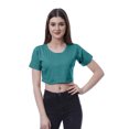 thumbnail image 1 of Moomaya T-shirt Court à Col Rond pour Femmes, Manches Courtes, Été, Coupe Ample, 1 of 7