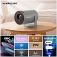thumbnail image 3 of Magcubic Projector with WiFi 6 and BT 5.4, Mini Portable Projecteur with Auto Keystone, 8K Support, 290 ANSI, 180 Degree Rotation, Built-in Apps, Smart Projector for Outdoor Movie Bedroom HY300Pro, 3 of 10