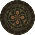 thumbnail image 1 of Ahgly Company Tapis d'Intérieur Ronds Transitionnels Brun Foncé Lavables à la Machine, 5 Pieds Rond, 1 of 7