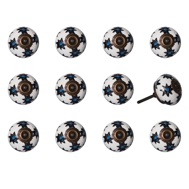 KNOB-IT VINTAGE HANDPAINTED CERAMIC KNOBS (12-Pack) K000027