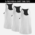 thumbnail image 3 of Graflsoa Men's Quick-Dry Performance Tank Tops - 3-Pack Breathable Workout Shirts for Running, Gym, Basketball - Loose Fit Sleeveless Design - White Trio - Size XL (B5008#), 3 of 7
