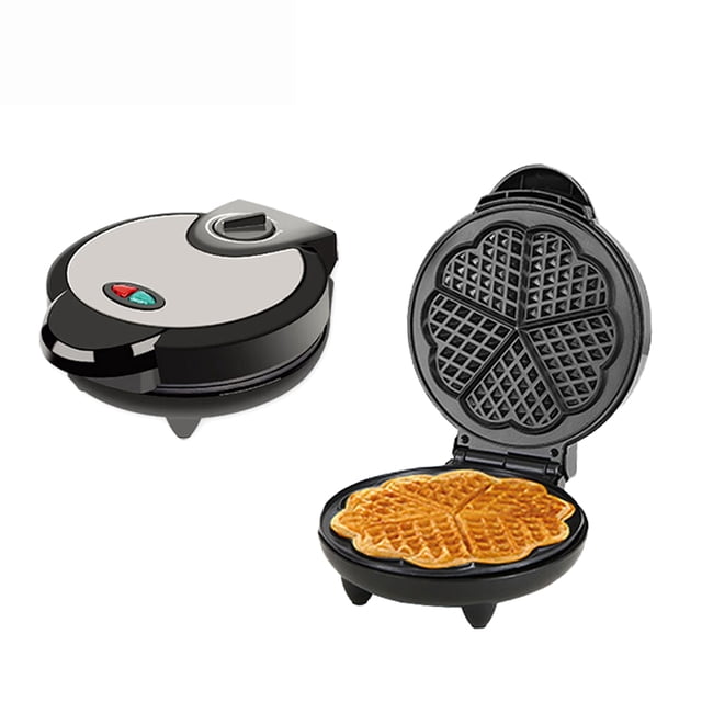 Maker 1000W Waffle Maker 5 Heart-Shaped Waffles Electric Waffler Griddle Iron