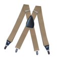 thumbnail image 2 of Men's Suspenders Elastic Straps Solid Heavy Duty 4 Clips Adjustable Beige, 2 of 7