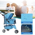 thumbnail image 3 of BestPet Nouvelle Poussette Bleue pour Animaux Cage pour Chat et Chien Poussette à 3 Roues Transport Pliant de Voyage T13, 3 of 7