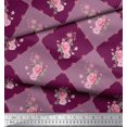 thumbnail image 2 of Soimoi Poly Georgette Fabric Leaves, & Rose Floral Printed Fabric 1 Yard 52 Inch Wide, 2 of 3