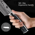 thumbnail image 3 of Professional Chef Knife - 8-inch 7CR17MOV Steel Kitchen Knife - Black Resin & Damascus Laser Razor Sharp Butcher Knife with Sheath, 3 of 7