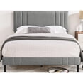 thumbnail image 1 of DeCoro Chicago Modern Tufted Upholstered Platform King Size Bed Frame, Grey, 1 of 10