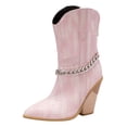 thumbnail image 2 of Qertyioot Bottes de Neige Zippées pour Femmes, Bottes Mode Unies à Talons Hauts Pointus, 2 of 9
