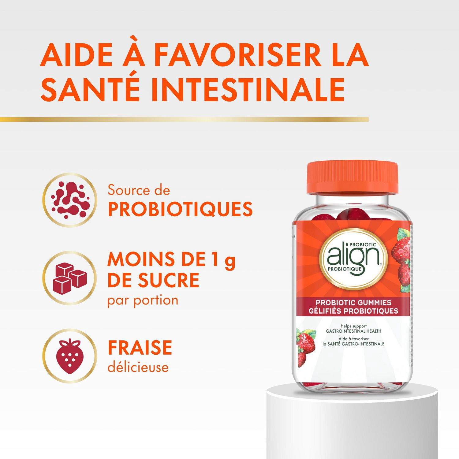 Align Gommes Probiotiques, Saveur de Fraise