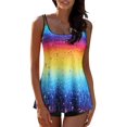thumbnail image 1 of Women Plus Size Swim Top Plus Size Tankini Swimsuits Tank Tops Tummy Control Shorts Bathing Suits, 1 of 9