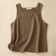 thumbnail image 2 of Timegard Womens Tank Tops Cotton Linen Square Neck Sleeveless Summer Casual Loose Tops Basic Tee Blouse, 2 of 7
