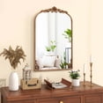 thumbnail image 2 of Costway 30" x 20" Gold Traditional Vintage Ornate Baroque Arched Mirror for Wall with Metal Frame, 2 of 10