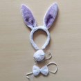 thumbnail image 2 of Bunny Rabbit Costume Set,Ears Headband Bow Ties Tail Set,Halloween Costume Assesories, Purple, 2 of 5