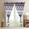 thumbnail image 3 of Cow Farmhouse Animal Curtains,Boho Vintage Tribal Abstract Window Curtains Drapes,Geometric Cattle Buff Blackout Curtains,Striped Pine Tree Insulated Thermal Curtains,38"x45", 3 of 6