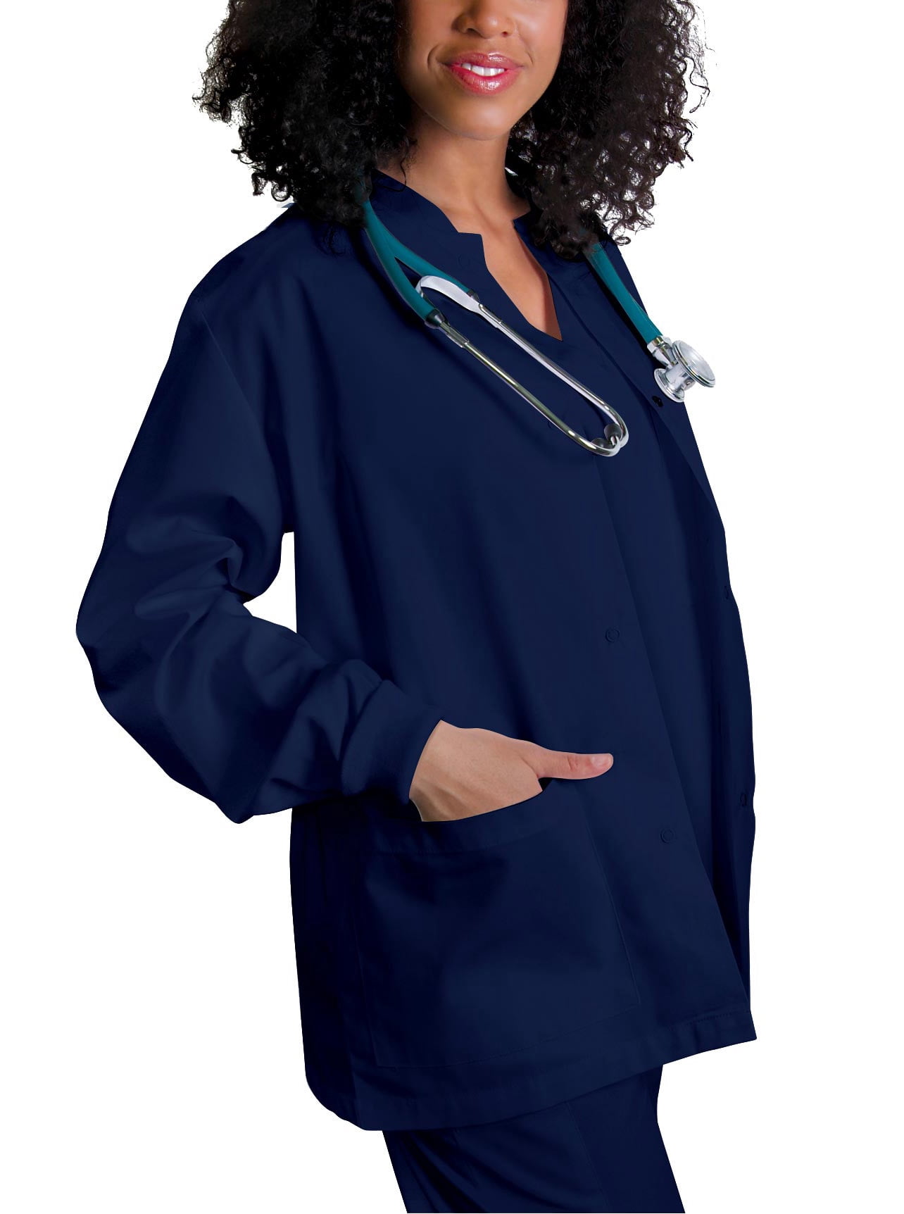 Adar Universal Women's Round Neck Warm-Up Scrub Jacket, Available in 39 Colors