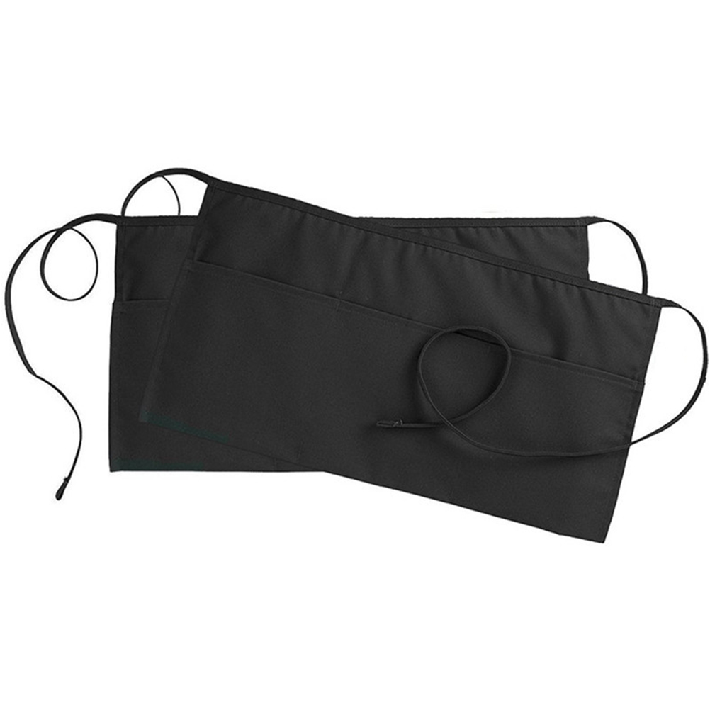 Strappy Waiter Apron Short Serving Aprons with Pocket for Home Restaurant Kitchen (Black)