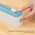 thumbnail image 3 of Plastic Wrap Dispenser With Cutter 250'  Film Refillable Cling Film Dispenser PP Material Multi Purpose Kitchen Organizer,  Size, 3 of 8