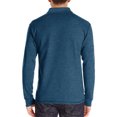 thumbnail image 4 of Penkiiy Mens Long Sleeve T-Shirts Casual Button V Neck Basic Shirts Trendy Solid Color Oversized Tees Tops with Pocket XL Blue, 4 of 5