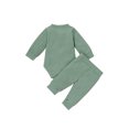 thumbnail image 4 of Gupgi Ensemble 2 Pcs pour Tout-Petit, Barboteuse à Manches Longues à Col Henley + Pantalon Décontracté, 4 of 8
