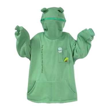 Maytalsory Chandail à Capuchon Grenouille Mignonne pour Femme, Restez au Chaud et à la Mode, Mignon et Stylé, Haut à Capuche en Forme d'Animal, Chandail Vert m