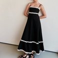 thumbnail image 4 of CEHVOM Robe Midi à Rayures Spaghetti pour Femme 2024 Été, Robe d'Été Sans Manches Dos Nu Fluide à Smocks en Dentelle Évasée Ligne A Robe Midi, 4 of 7