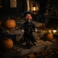 thumbnail image 4 of Poupée Animatronique Effrayante d'Halloween sur Tricycle, Accessoire Animé aux Yeux Rouges Lumineux, Déco Effrayante pour Fête à la Maison Hantée, Plastique, 4 of 7