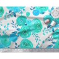 thumbnail image 3 of Soimoi Green polyester Crepe Fabric Watercolor Floral Printed Fabric 1 Yard 52 Inch Wide, 3 of 3