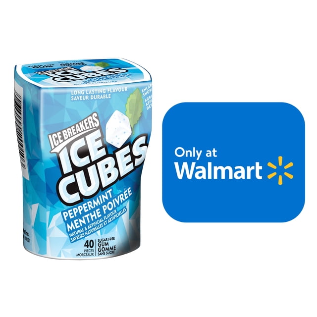 ICE BREAKERS ICE CUBES Peppermint Sugar Free Gum, 40 pieces