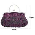 thumbnail image 2 of Beaded sequins design floral dinner purse, clutch bag, 2 of 4