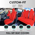 thumbnail image 2 of For 2017-2024 Tesla Model 3 FH Group Faux Leather Custom Fit Car Seat Covers   Solid Red - Full Set, 2 of 8