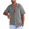 thumbnail image 2 of Summer Cuban Shirts for Men Casual Lightweight Button Down Short Sleeve Cardigan Work Blouse, 2 of 6