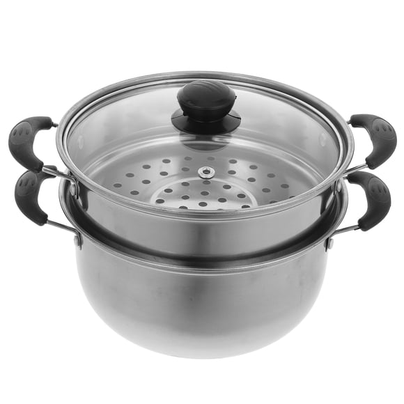 CIMAXIC Stainless Steel Stock Pot Practical Household Kitchen Food Cooking Steam Pot,7.87"X7.87"X6.69"
