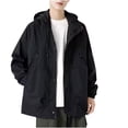 thumbnail image 1 of NJDVHB Trench Coats for Men Outdoor Mountaineering And Riding Windproof Work Coat,Black,M, 1 of 4