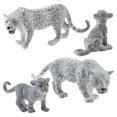 thumbnail image 1 of 4 Pcs Figurines de Léopard des Neiges en PVC Miniatures d'Animaux Sauvages pour Clooection, 1 of 8