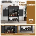 thumbnail image 4 of Gymax Rolling Kitchen Island Cart w/ Drawer 2-Door Storage Cabinet Bottom Tray Black, 4 of 9