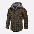 thumbnail image 1 of LOVZFMLL Jackets for Men's Winter Checkered With Button Pockets And Long Sleeved Hooded Casual Jacket, 1 of 5