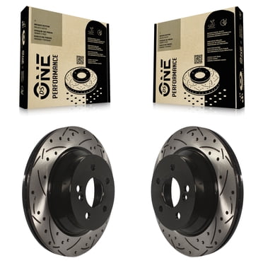 DS-One Rear Coated Drilled Slotted Disc Brake Rotors Pair for Car Mercedes-Benz GLK350 E350 GLK250 E400 E320 E500 CLS550 CLS500 E550 CLS400 E55 AMG E63 KD-100150