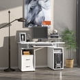 thumbnail image 2 of HOMCOM Computer Desk, Writing Desk with Keyboard Tray, CPU Stand, Drawers, 2 of 10