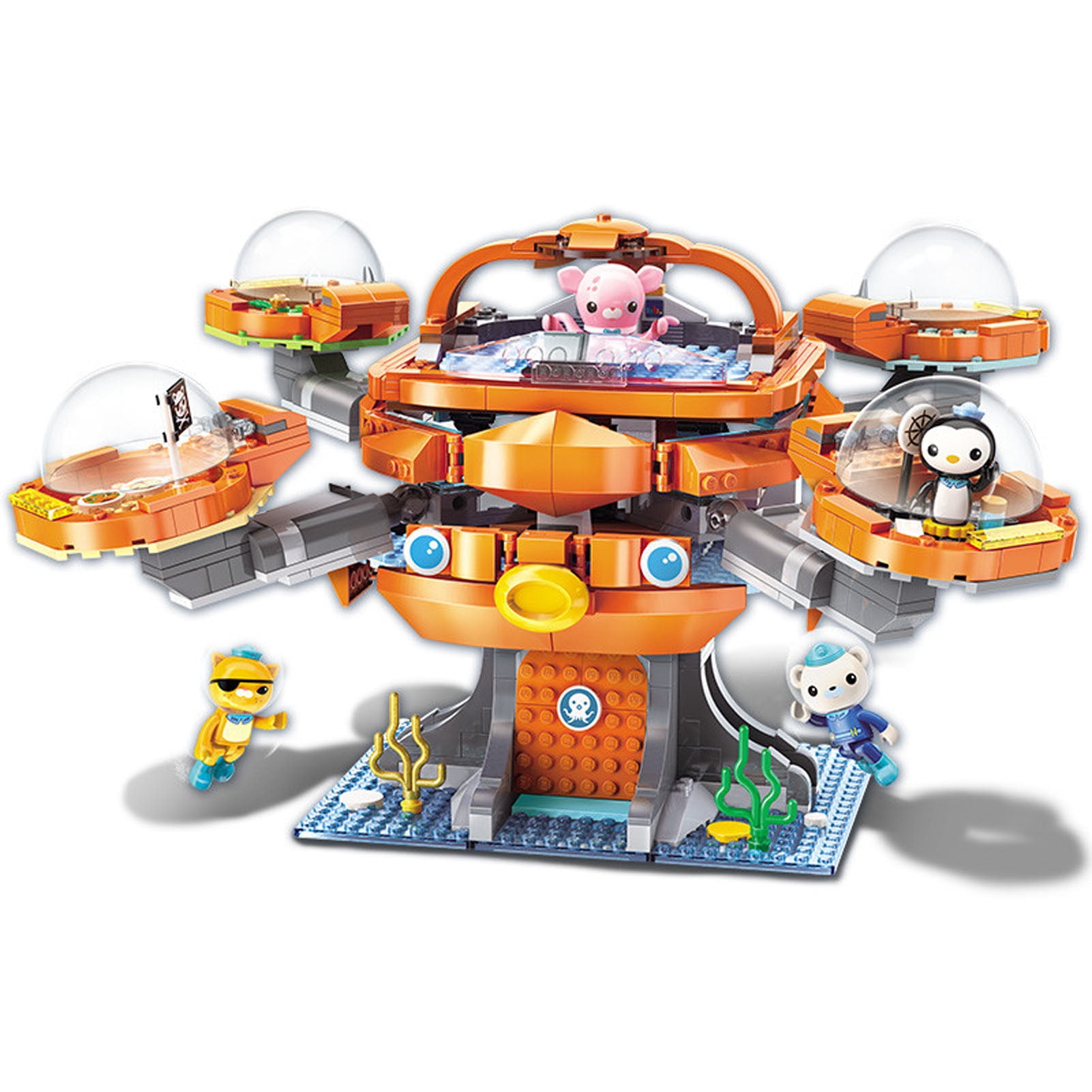 for Age 8+ Octonauts Building Block Octo-Pod Octopod Playset Barnacles Kwazii Peso Inkling 698pcs Brick set Without Retail Box