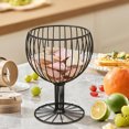 thumbnail image 1 of karymi Wrought Iron Exquisite Fruit Bowl Tall-Legged Snack Display Tray Coffee Capsule Storage Box Decorative Display Ornament Gift Ideas, 1 of 6