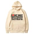 thumbnail image 1 of Penkiiy Chandail à Capuche Unisexe pour Hommes, Imprimé Saint-Valentin, Beige, 1 of 2
