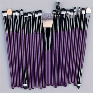 LNGOOR 20Pc Makeup Brushes Set Professional Soft Synthetic Hair Powder Foundation Eyeshadow Make Up Brushes Ideal For Makeup Beginners