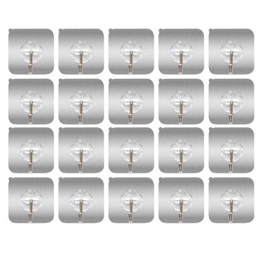 Crochets Adhésifs pour Cuisine - 20 Packs Crochets en Acier Inoxydable Réutilisables Utilitaires