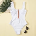 thumbnail image 3 of UPPADA Women's One Piece Swimsuit Cute Floral Front Swimwear Boat Neck Spaghetti Straps Bathing Suit Tummy Control High Cut Ruched Swimsuit Modest Vintage Bathing Suit Clearance White,S, 3 of 6