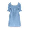 thumbnail image 4 of BEFOKA Robe pour Femme Grande Taille, Liquidation de Robes d'Été pour Femmes, Robe d'Été Mini pour Femme Robe de Plage Ligne A Décontractée Ample Robe Soleil avec Poches Plissée à Manches Courtes Col Évasé, 4 of 4