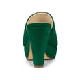 thumbnail image 2 of BLISSFUL STEP Women's Shoes Chunky Platform Open Toe Slides Block Heel Sandals Green 10, 2 of 8